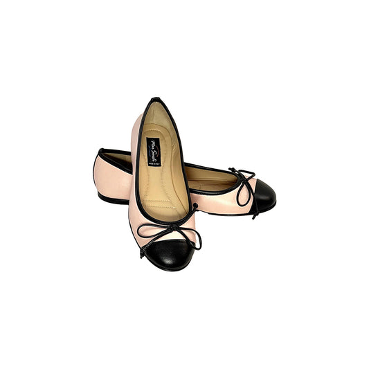 Avely Nappa 2 Tone Cap Toe Flat Powder Pink/Black