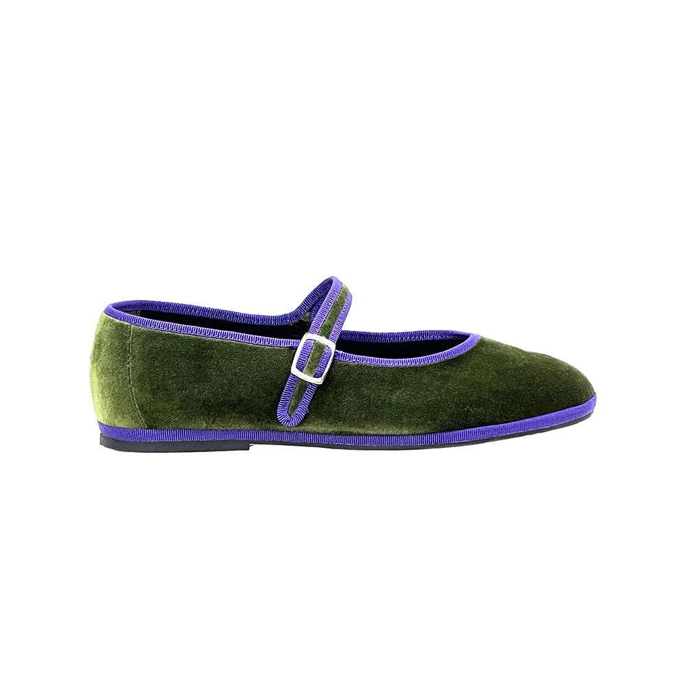 Ginger Mary Jane Verde Oliva/Viola