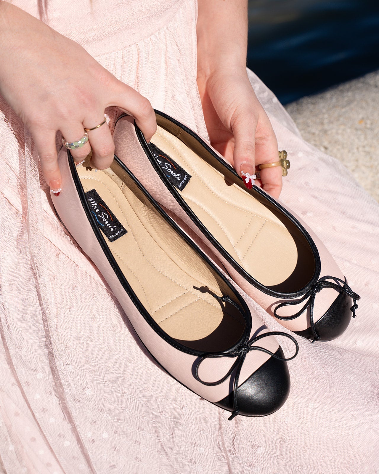 Avely Nappa 2 Tone Cap Toe Flat