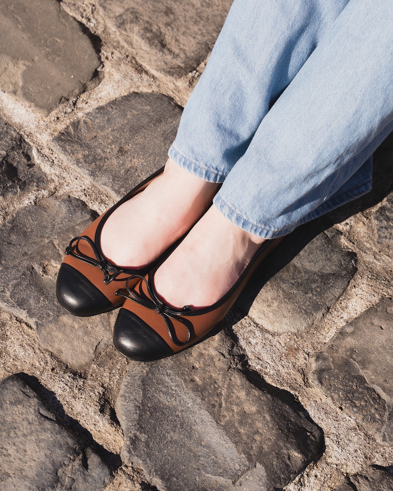 Avely Nappa 2 Tone Cap Toe Flat