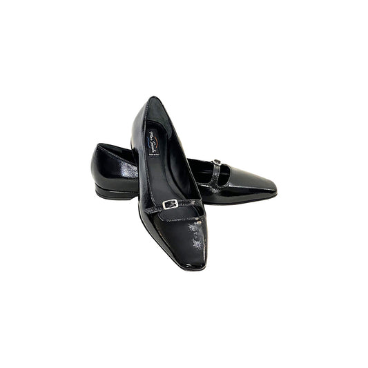 Black Leather Ballet Flats