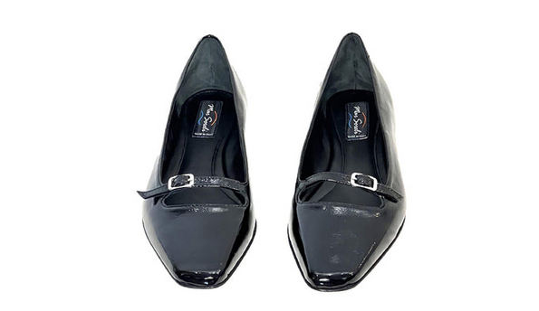 Black Leather Ballet Flats