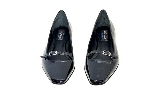 Black Leather Ballet Flats