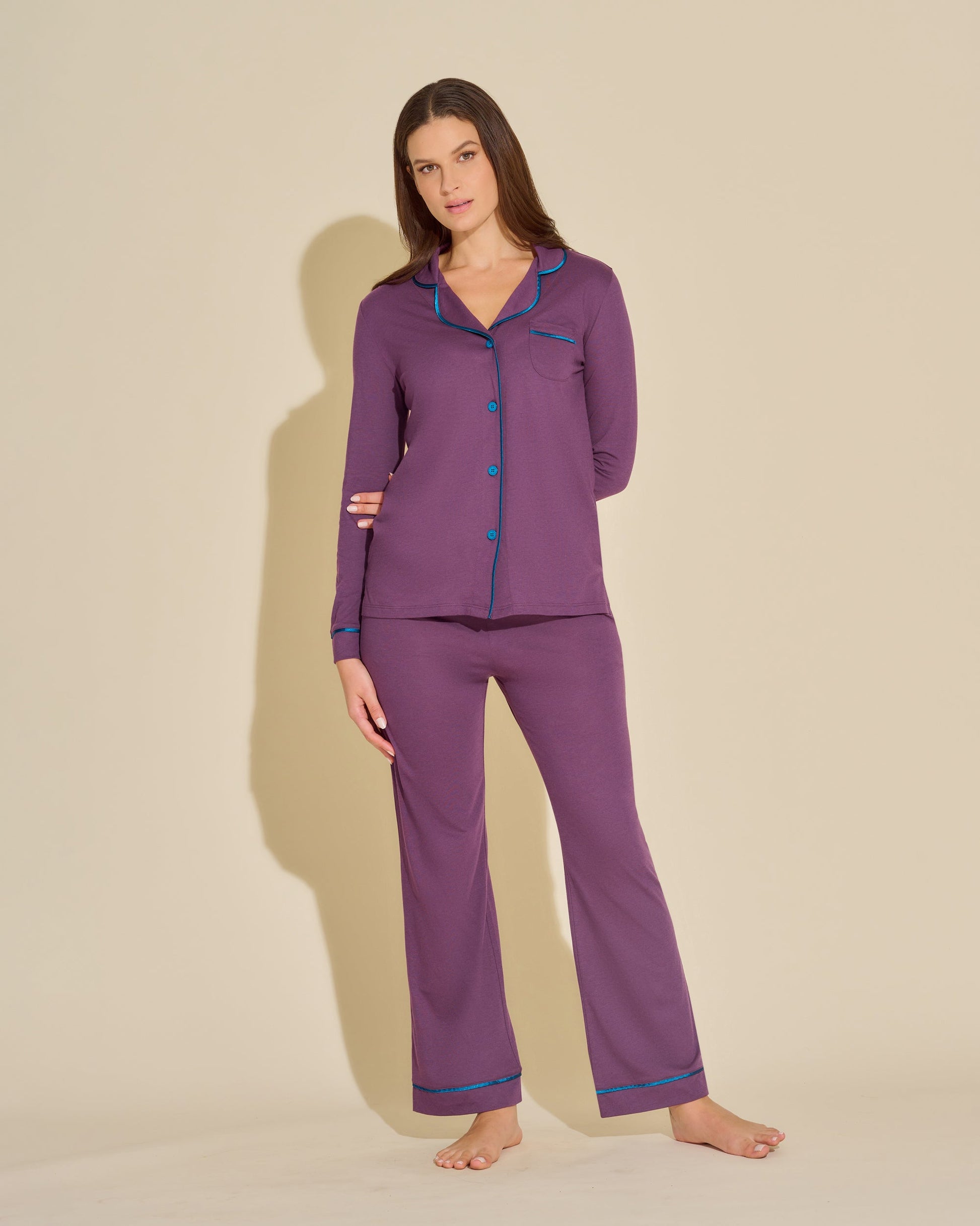 Purple Set - Bella Long Sleeve Top & Pant Pajama Set