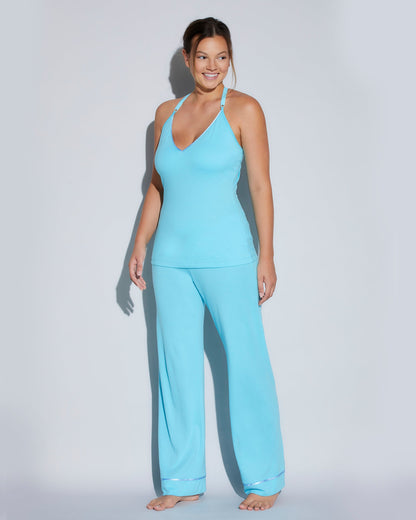 Green Set - Bella Curvy Racerback Cami, Pant And Robe Set