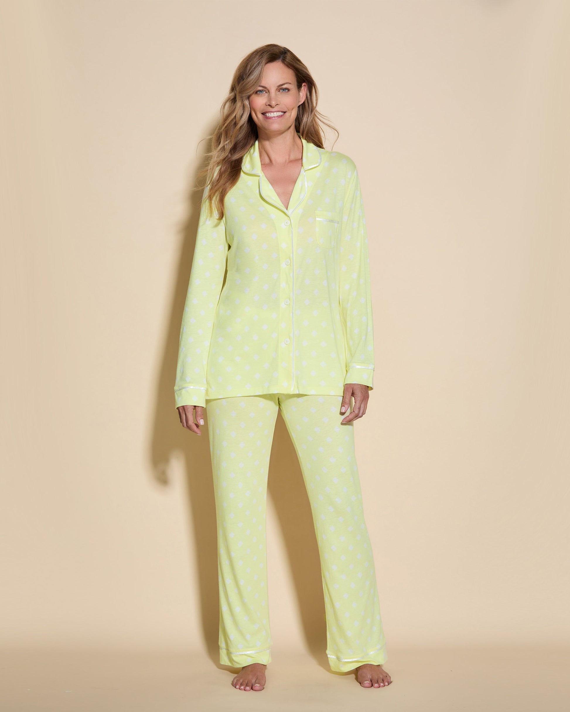 Print Set - Bella Printed Long Sleeve Top & Pant Pajamas