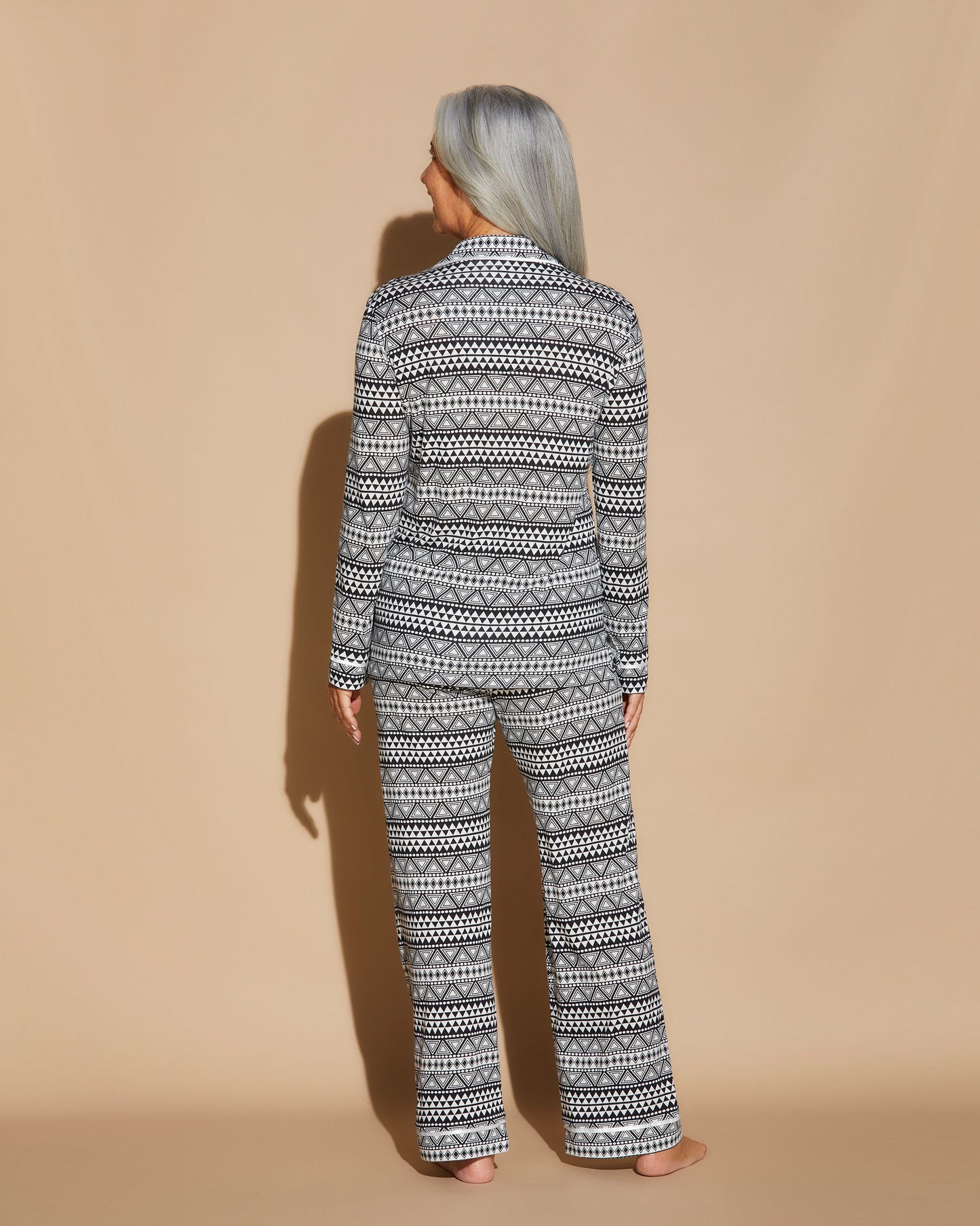 Print Set - Bella Printed Long Sleeve Top & Pant Pajamas