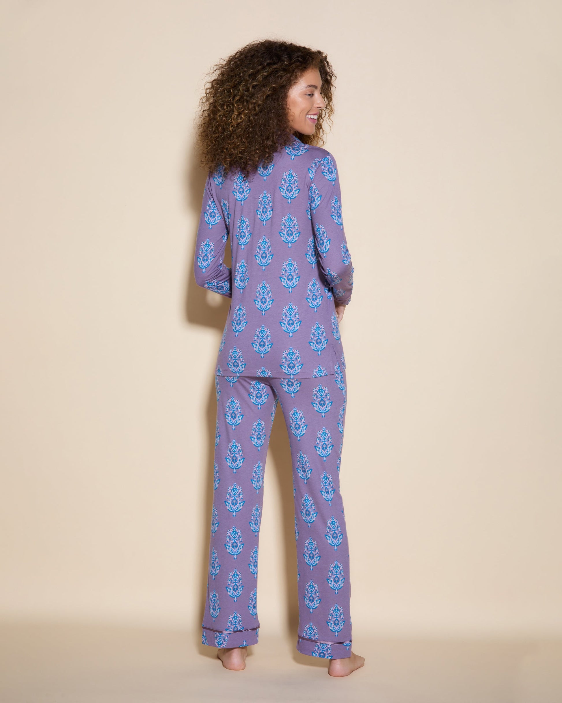 Print Set - Bella Printed Long Sleeve Top & Pant Pajamas