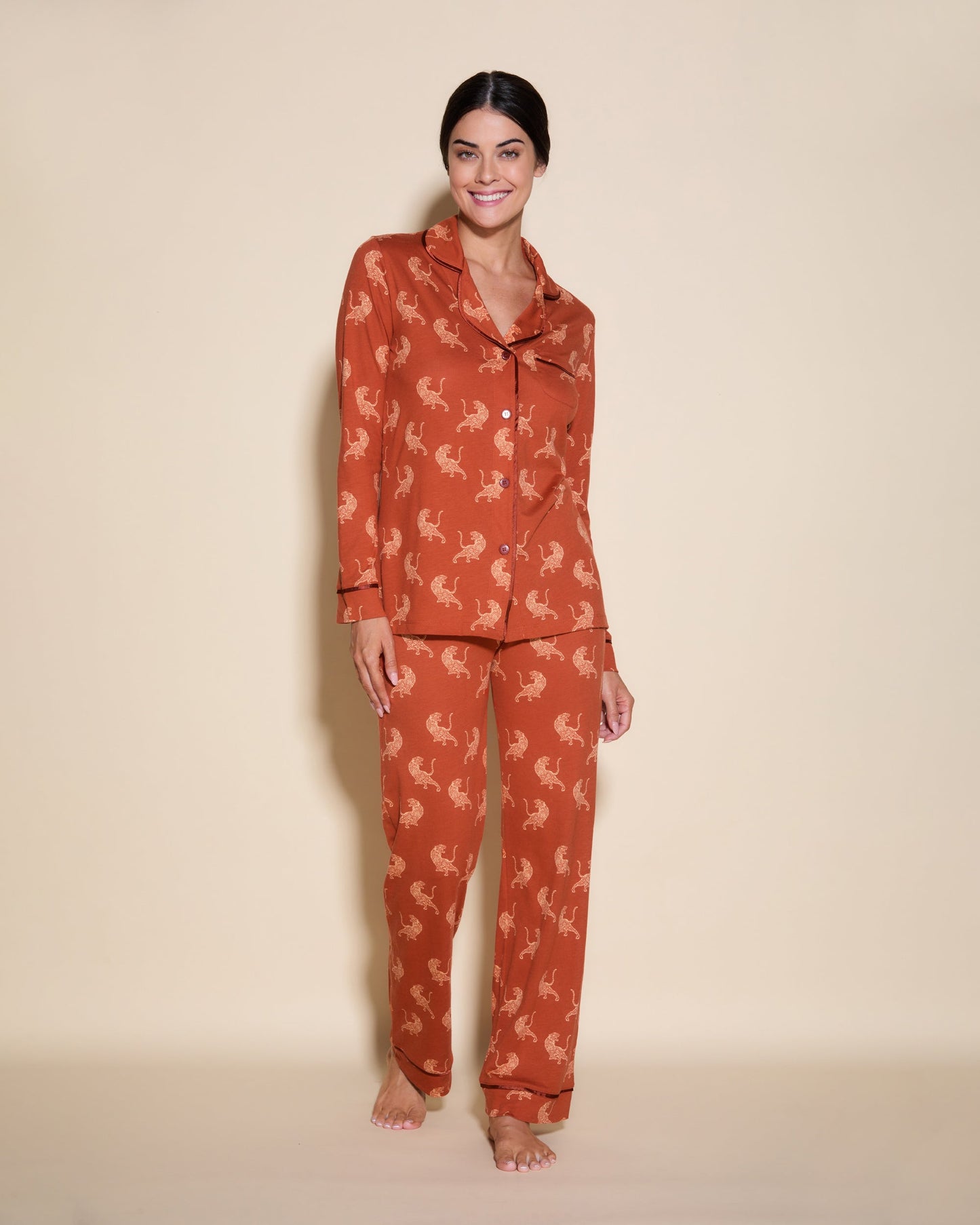 Print Set - Bella Printed Long Sleeve Top & Pant Pajamas