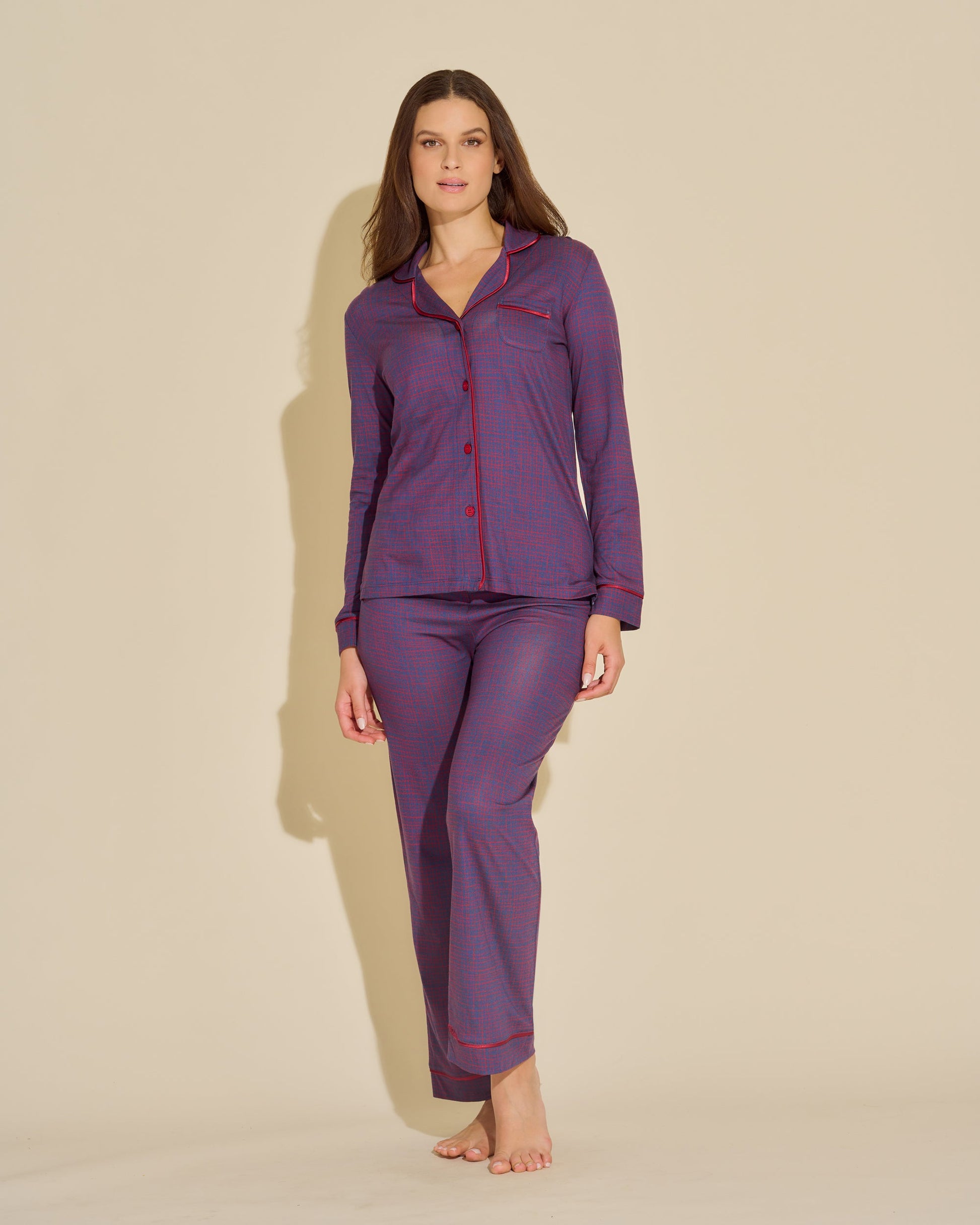 Print Set - Bella Printed Long Sleeve Top & Pant Pajama Set