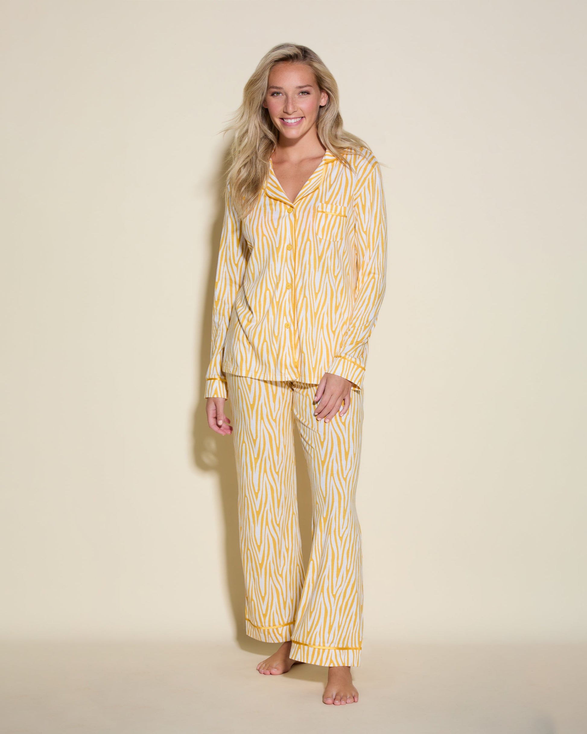 Print Set - Bella Printed Long Sleeve Top & Pant Pajamas