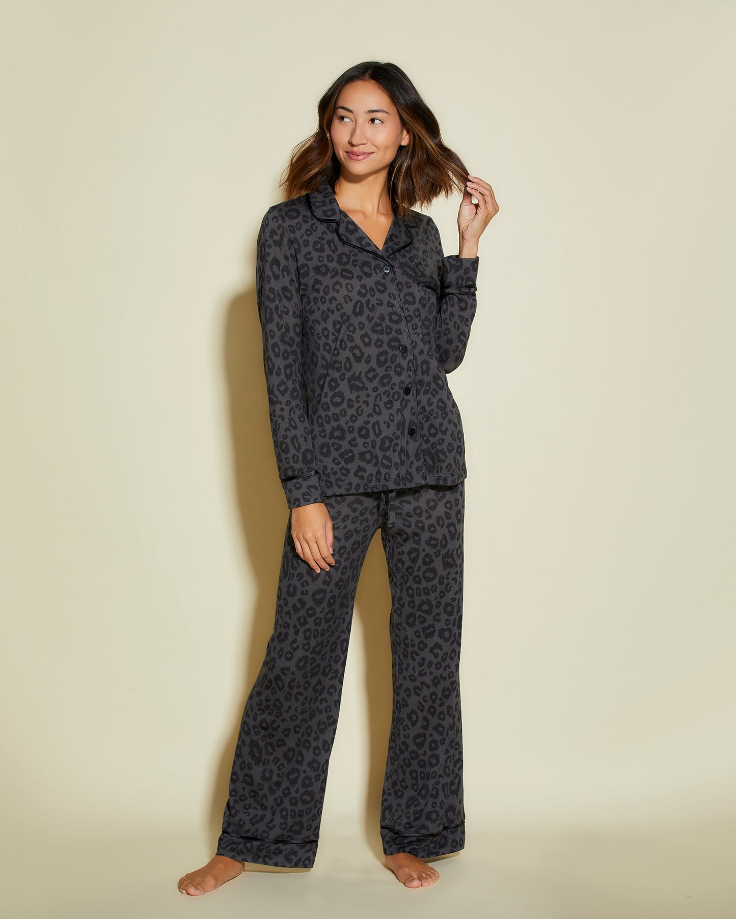 Multi Set - Bella Printed Long Sleeve Top And Pant Pajama Set