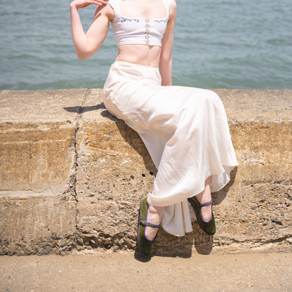 Ginger Mary Jane Verde Oliva/Viola