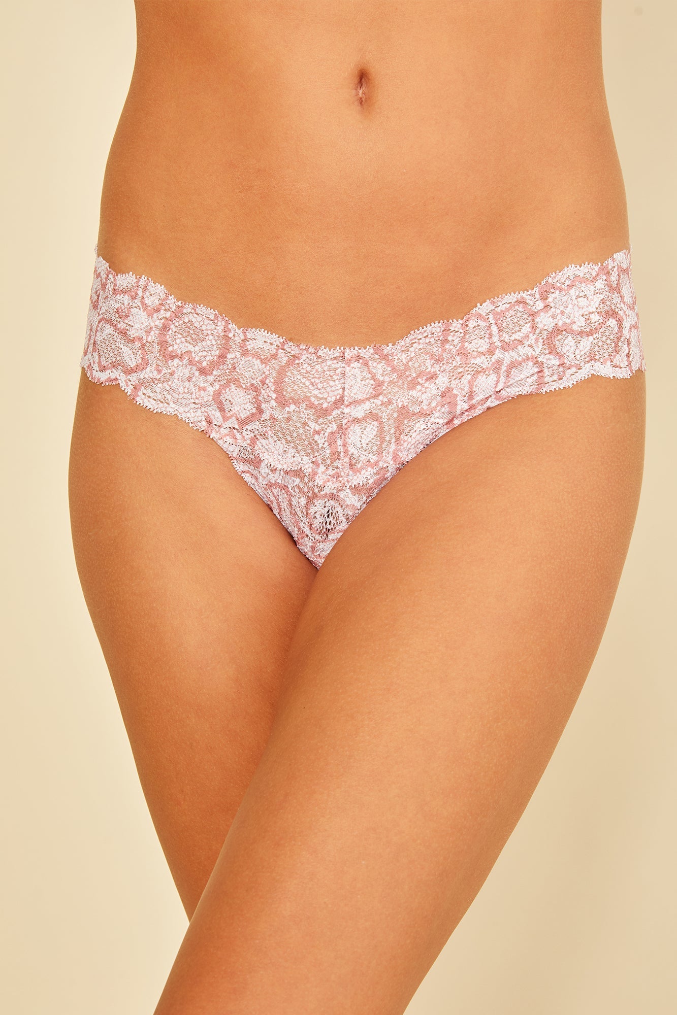 Pink Thong - Never Say Never Printed Cutie Low Rise Thong