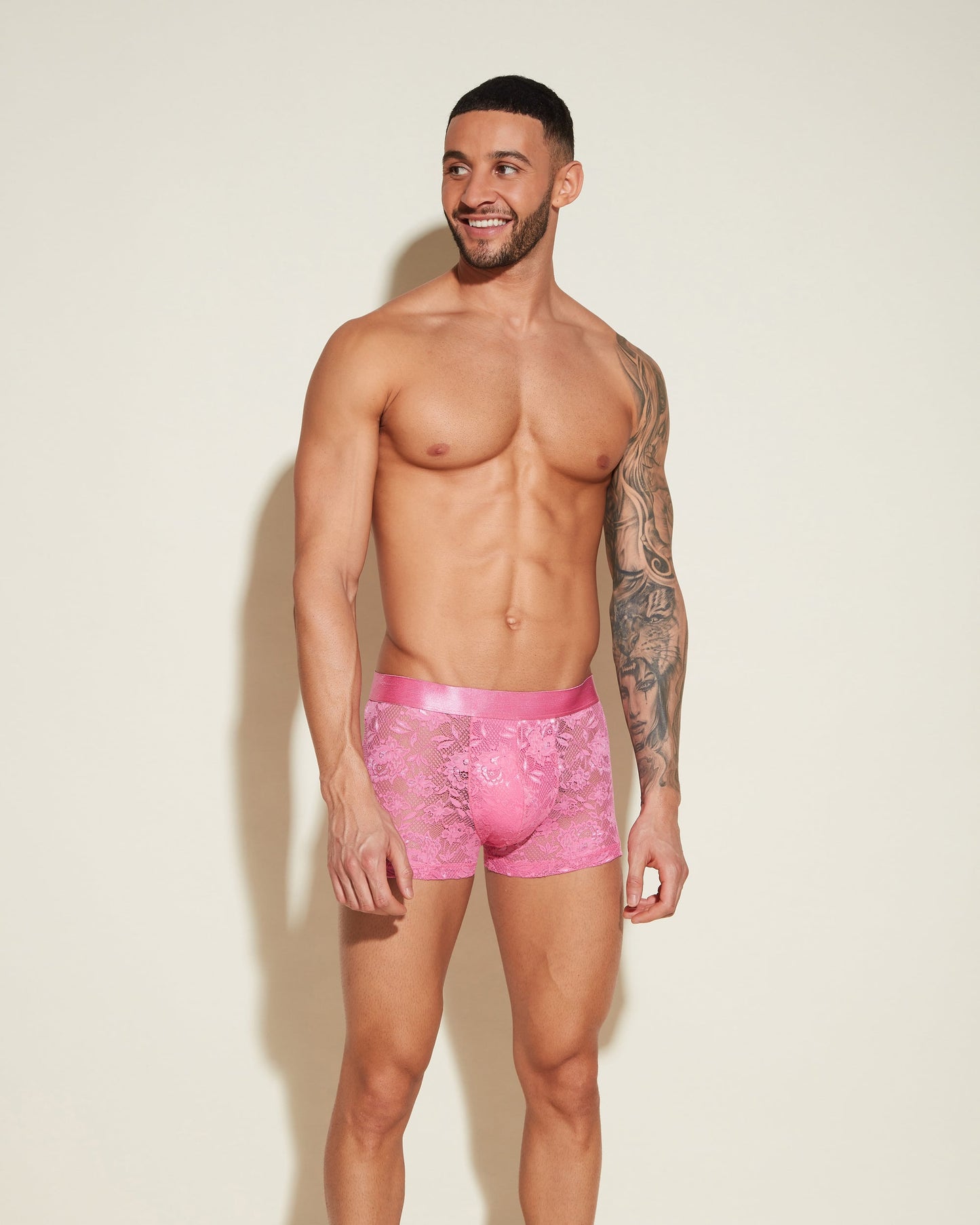 Pink Mens Brief - Never Say Never Form Classic Trunk