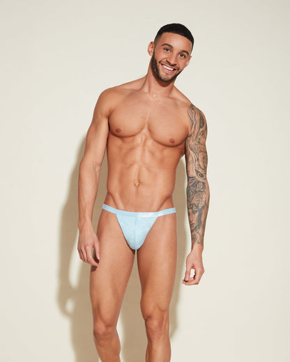 Blue Mens Thong - Never Say Never Italian Thong