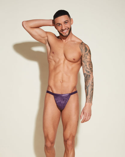 Purple Mens Thong - Never Say Never Italian Thong