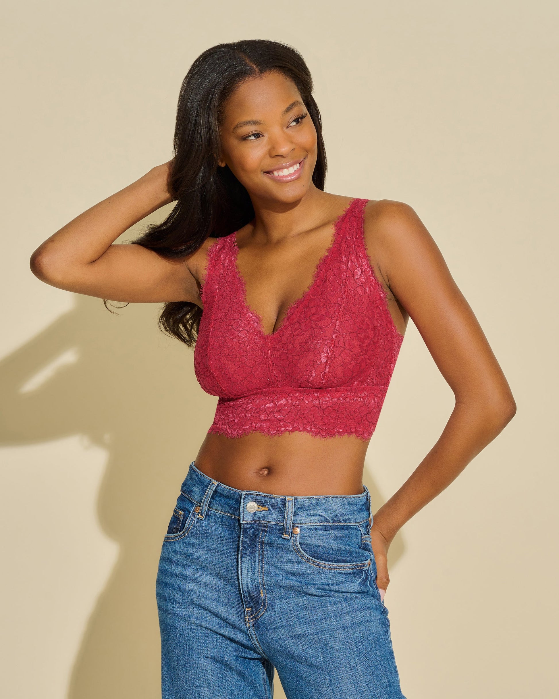 Red Bralette - Pret A Porter Curvy Longline Bralette