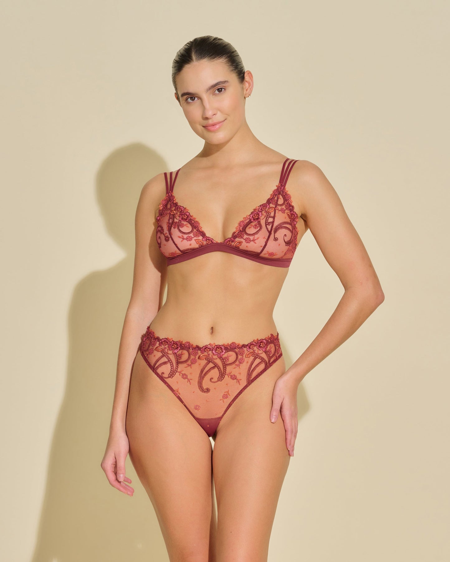 Red Bralette - Sanika Triangle Soft Bra