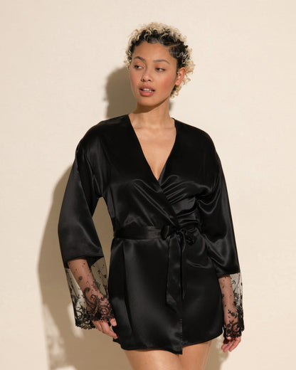 Black Robe - Sanika Silk Robe