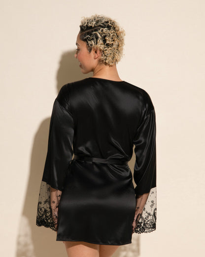 Black Robe - Sanika Silk Robe