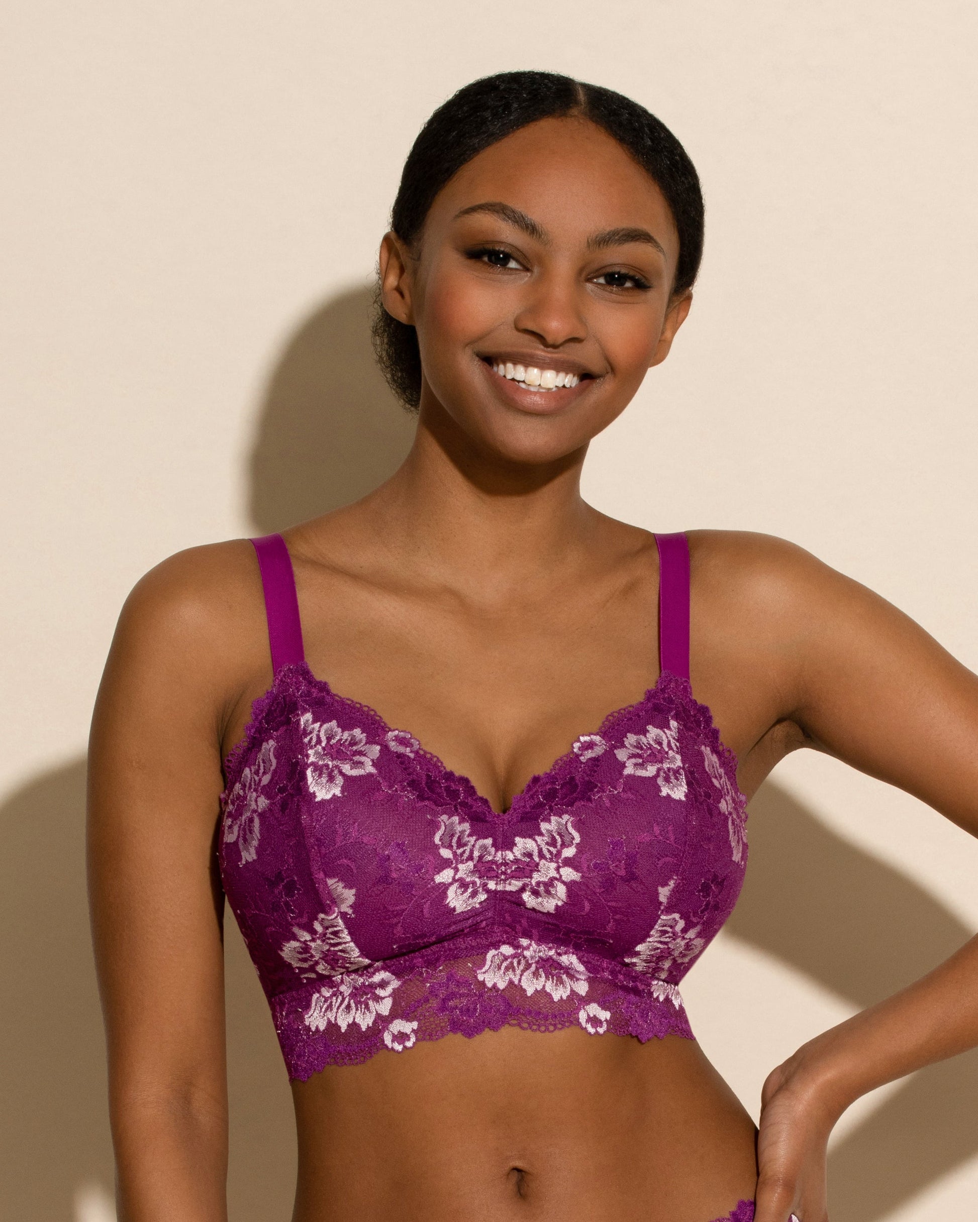 Purple Bralette - Savona Curvy Longline Bralette