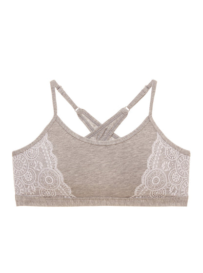 Gray Bralette - Trendsetter Trendsetter Criss Cross Back Tween Bralette