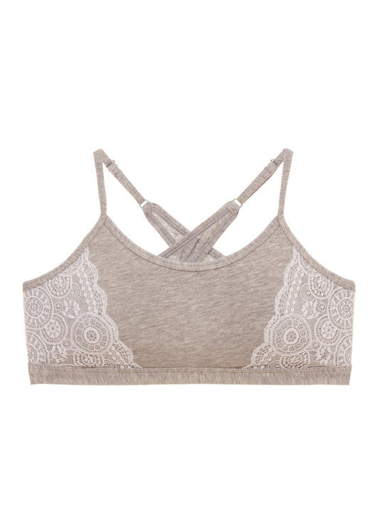 Gray Bralette - Trendsetter Trendsetter Criss Cross Back Tween Bralette